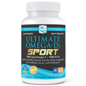 Etiqueta frontal de Nordic Naturals Omega-D3 Sport limón