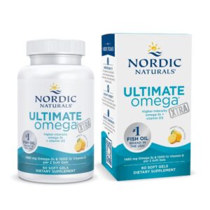 Frontal de la botella Nordic Naturals Omega Xtra limón