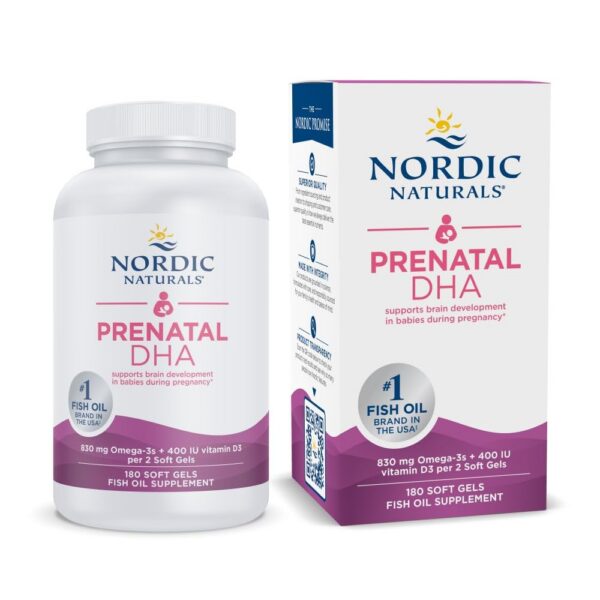 Botella frontal de Nordic Naturals Prenatal DHA