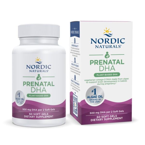 Frente del envase Nordic Naturals Prenatal DHA vegano