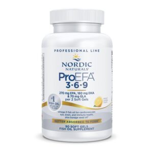 Frente de la botella Nordic Naturals ProEFA 3-6-9 limón