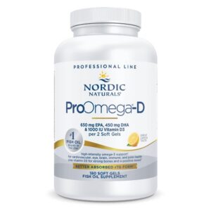 Frasco Nordic Naturals ProOmega-D con sabor limón