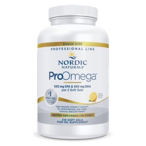 Frasco de Nordic Naturals ProOmega limón 210 softgels