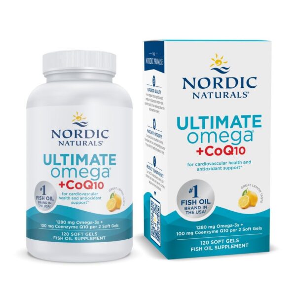 Frasco de Nordic Naturals Ultimate Omega CoQ10 Limón