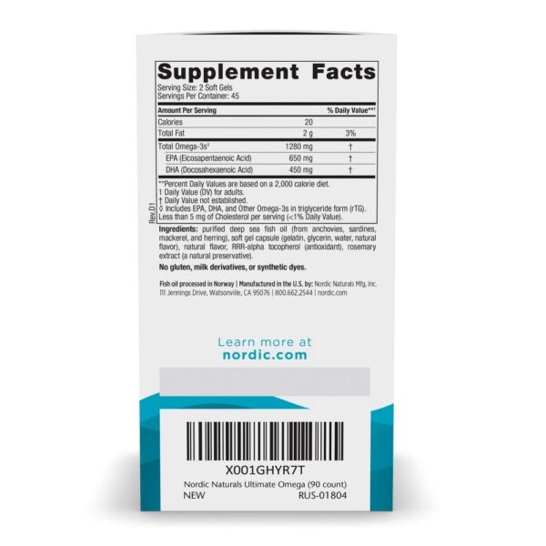 Frasco y cápsulas de omega-3