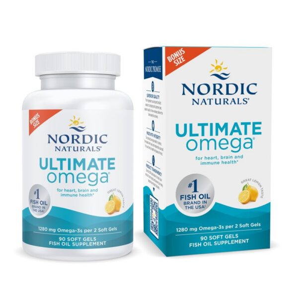 Frente del envase Nordic Naturals Ultimate Omega limón