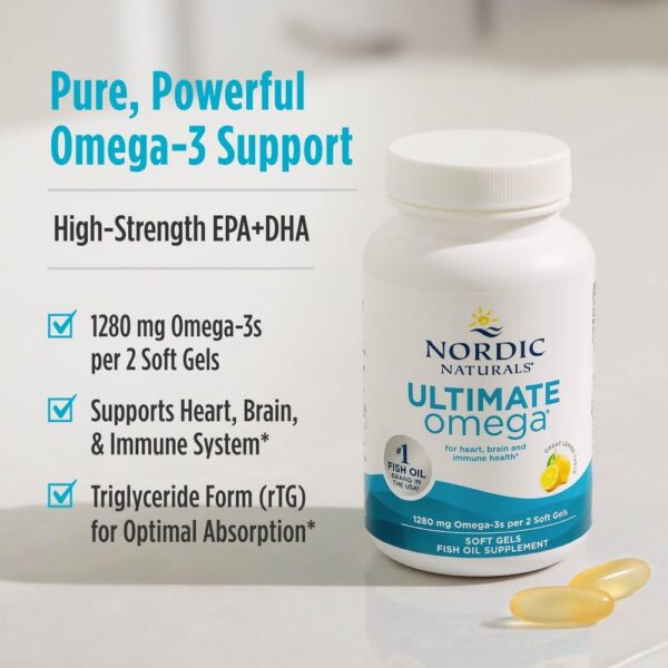 Etiqueta trasera Nordic Naturals Ultimate Omega limón