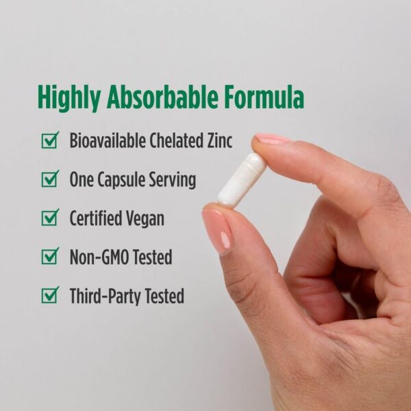 Etiqueta de ingredientes zinc glicinato