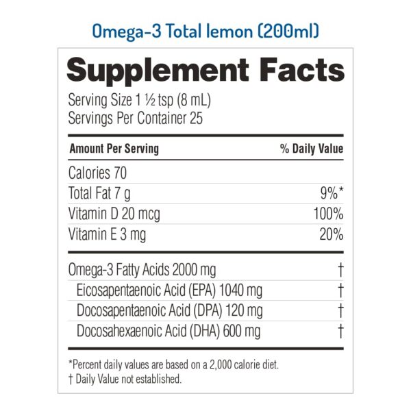 Vista lateral de la botella NORSAN Omega-3 Total