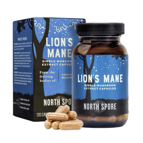 Version 1.0.0 Botella North Spore extracto orgánico de Melena de León 120 cápsulas