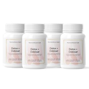 Frasco de suplemento Nourished Detox Debloat 240 cápsulas
