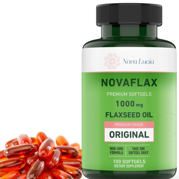 Version 1.0.0 Frasco frontal Nova Lucia Flaxseed Oil 1000 mg