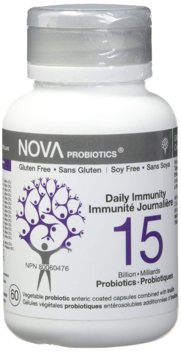 Nova Probiotics Inmunidad diaria suplemento 15 mil millones CFU