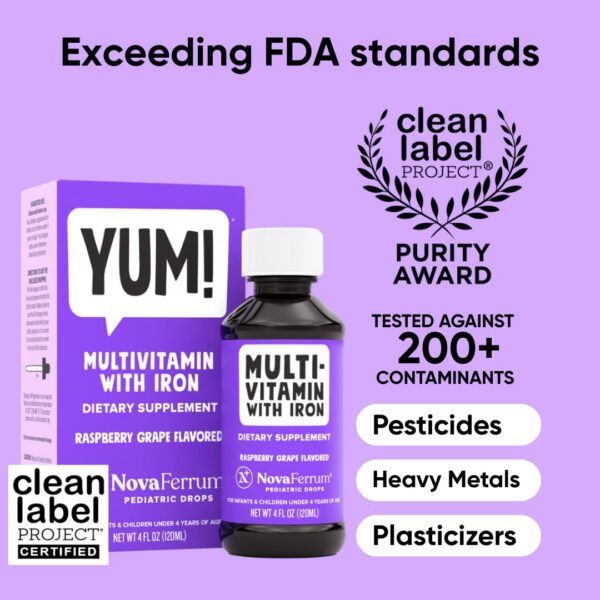 Etiqueta lateral del frasco NovaFerrum Yum