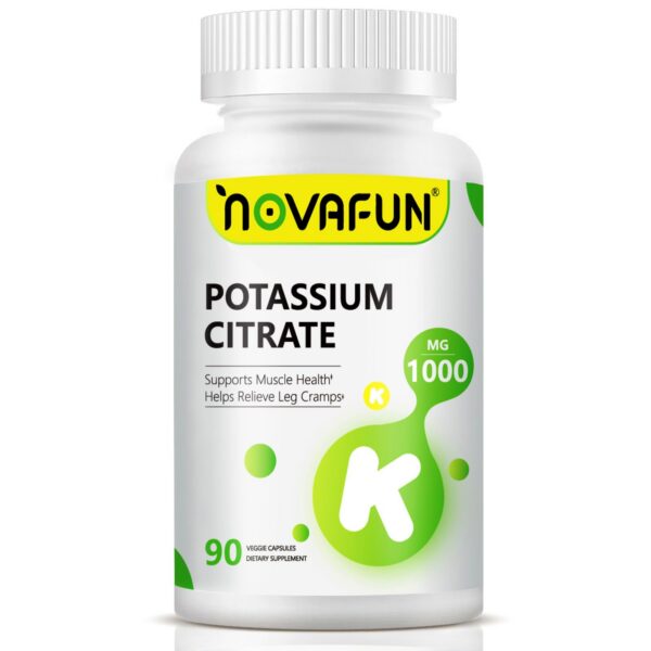 Cápsulas de citrato de potasio 1000 mg de Novafun
