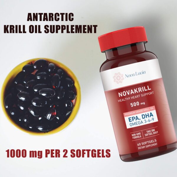 Etiqueta lateral de NovaKrill Krill Oil