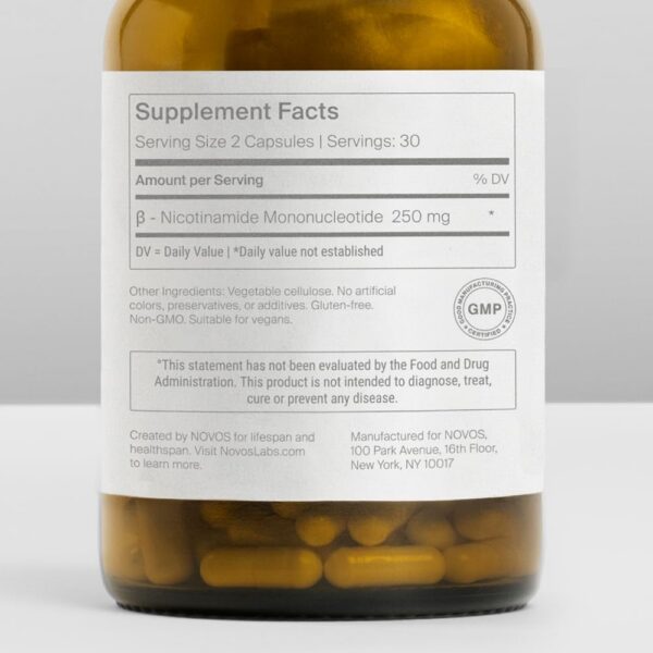 Version 1.0.0 Etiqueta y logotipo de NOVOS Boost NMN