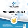Etiqueta frontal de Novucor Health Rx D3 + K2 Metabolic Series