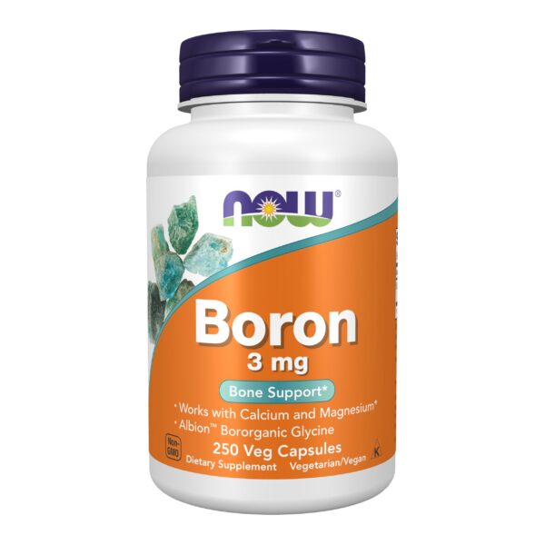 Frasco de boron 3 mg con cápsulas vegetales