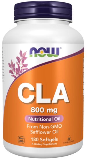 Frasco de CLA NOW 800 mg cápsulas blandas