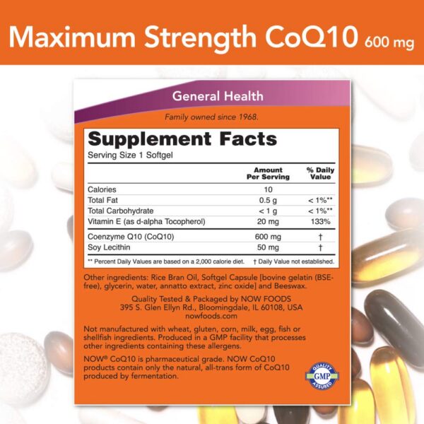 Etiqueta NOW CoQ10 600 mg