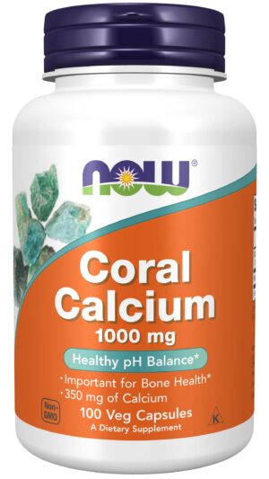 NOW Coral Calcium 1000 mg cápsulas frasco frontal