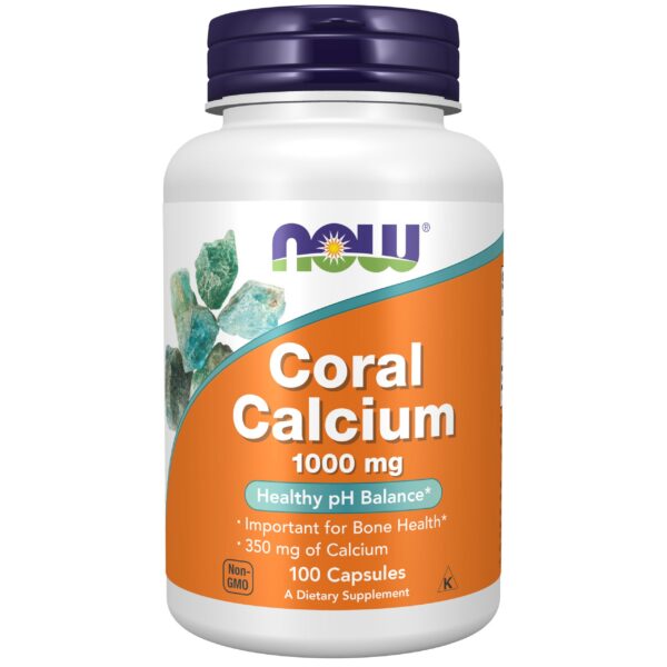 Version 1.0.0 NOW coral calcium botella y etiqueta