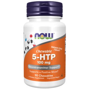 Gomitas NOW Foods 5-HTP sabor cítrico etiqueta frontal