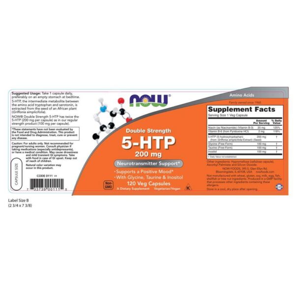 Ingredientes NOW Foods 5-HTP