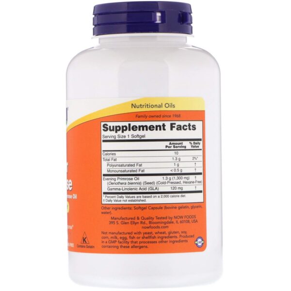 Paquete de 2 botellas de aceite de onagra Now Foods