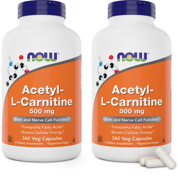 Frasco NOW Foods Acetil L-Carnitina 500 mg