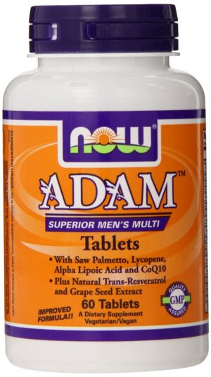 Frontal de NOW Foods ADAM Tabletas para Hombres 60 Tabletas