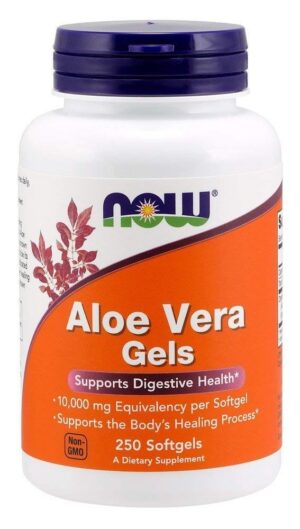 Now Foods Aloe Vera Gels 10000 mg con 250 cápsulas blandas