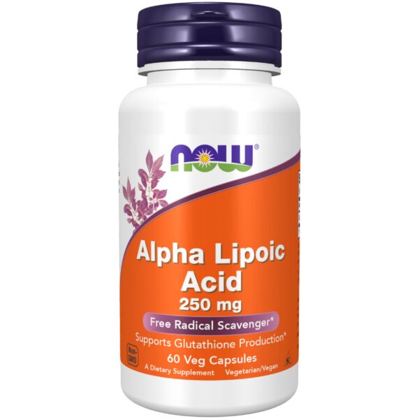 NOW Foods Alpha Lipoic Acid 250 mg botella frontal
