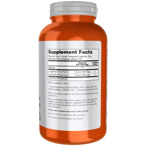 Etiqueta NOW Foods Arginina Citrulina