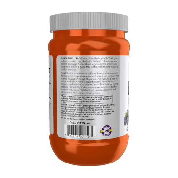 Ingredientes BCAA Big 6 etiqueta