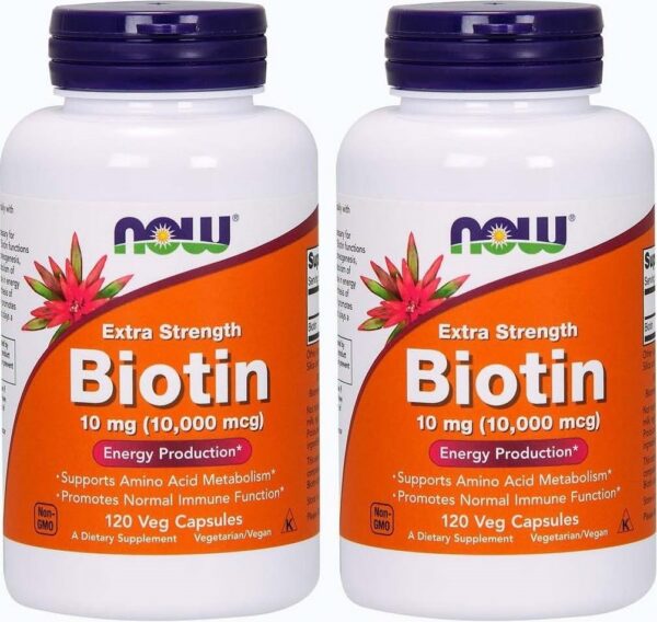 Frente de la caja NOW Foods Biotin 10 mg