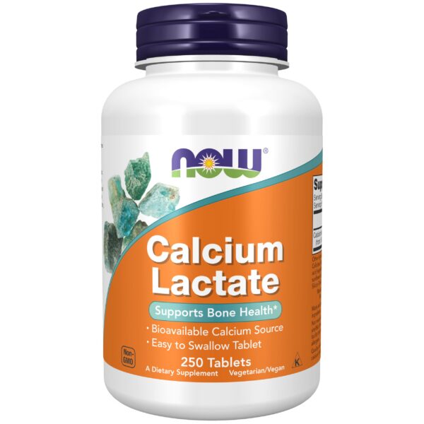 Frente del envase NOW Foods Calcium Lactate