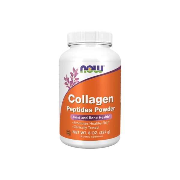 Version 1.0.0 Frasco de polvo de colágeno NOW Foods con etiqueta