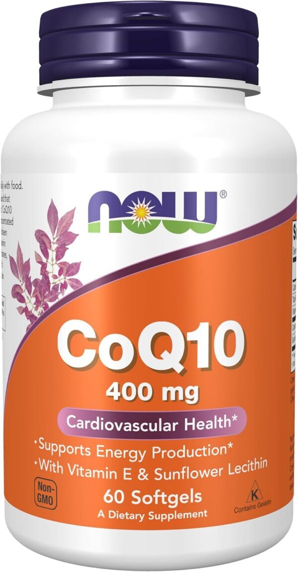 NOW Foods CoQ10 400 mg frasco frontal