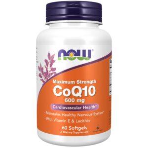Frasco NOW Foods CoQ10 600 mg cápsulas blandas