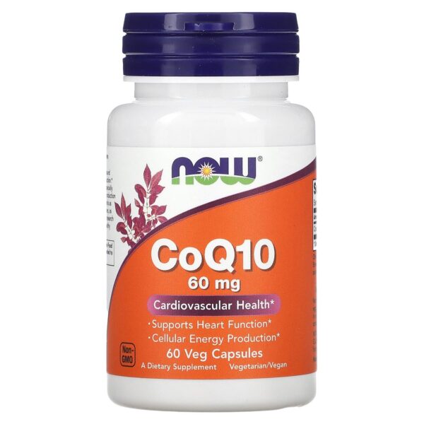 Frasco NOW Foods CoQ10 60 mg frontal