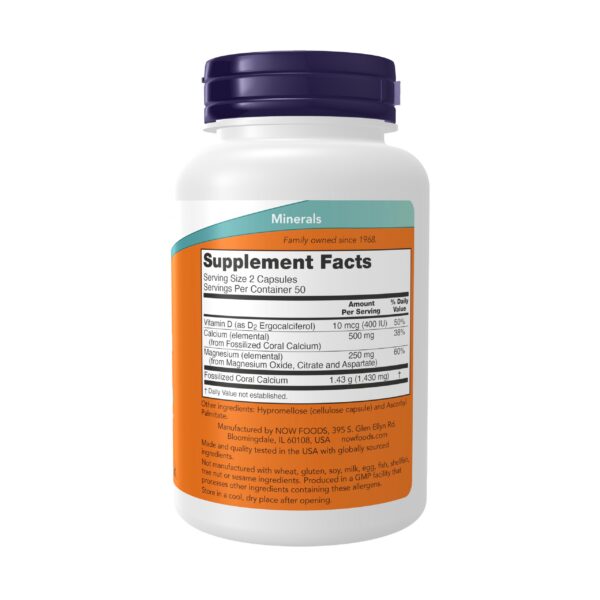 Detalle de etiqueta NOW Coral Calcium Plus