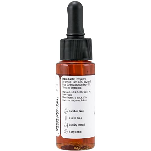 Botella Now Foods E-Oil 23,000 IU suplemento nutricional 1 onza