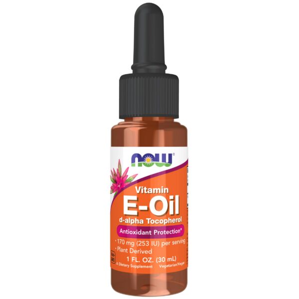NOW Foods E-Oil botella con etiqueta