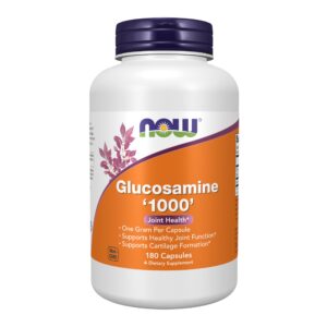 Frasco de NOW Foods glucosamina 1000 mg - etiqueta