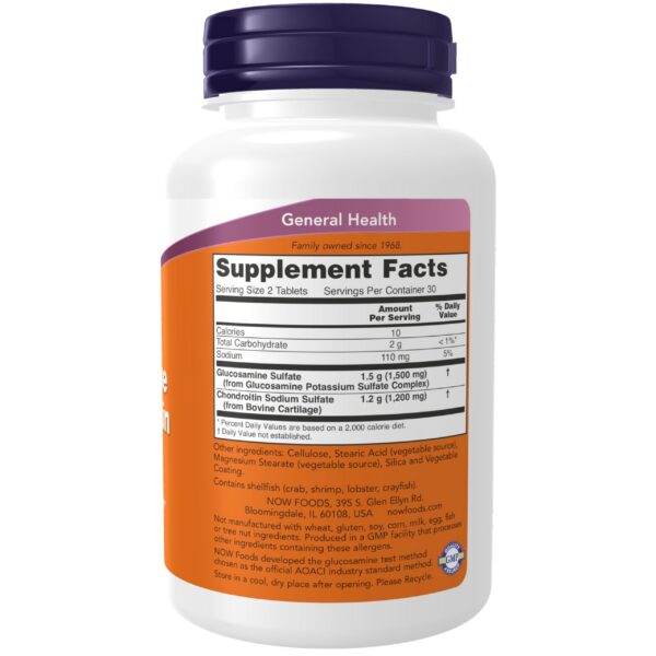 Etiqueta NOW Foods glucosamina condroitina