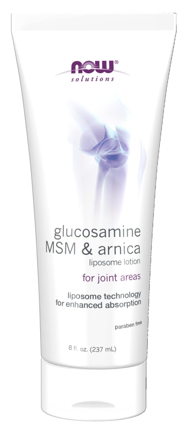 Version 1.0.0 Frente del envase NOW Foods Glucosamina MSM Árnica Loción Liposomal
