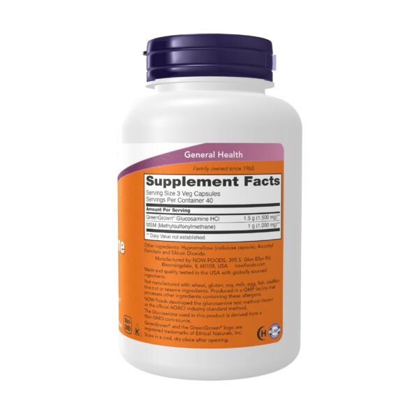 Version 1.0.0 NOW Foods glucosamina MSM etiqueta lateral