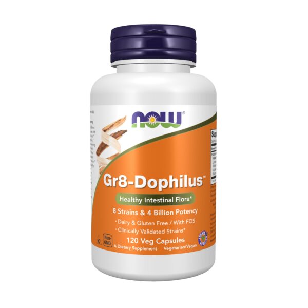 Version 1.0.0 NOW Foods Gr8-Dophilus 8 cepas probióticos 120 cápsulas vegetales